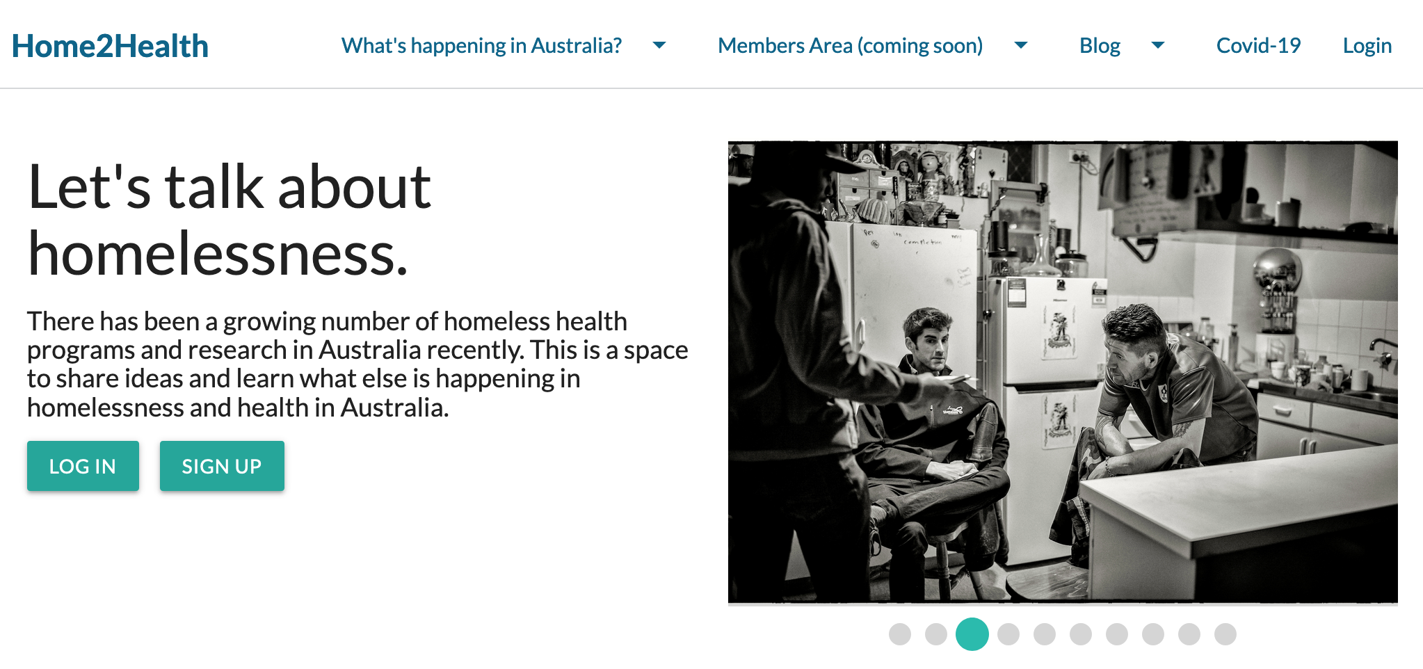 An image of the front page of Home2Health Forum